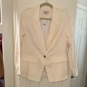 NWT LOFT Cream Tailored Blazer Classic Suit Jacket